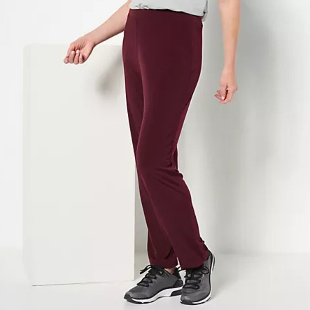 Susan Graver Essentials | Liquid Knit Straight Leg Pants | Size L